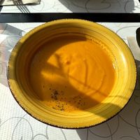 Sweet potato soup at Cor Verd in Igualada