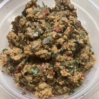 “Sea” chickpeas salad   at Alegria in Tel Aviv