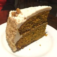 delicious vegan carrot cake at Tillie Gort's Cafe in Pacific Grove