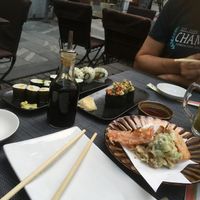 Veggie Sushi and tempura at Moysushi in Ljubljana