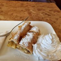 Strudel with vegan cream at Cafe Kafka in Vienna