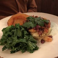 grilled pumpkin with kale salad and spicy beans at Bites and Wines in Antwerpen