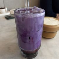 Ube latte  at Beans & Grapes in Bonn