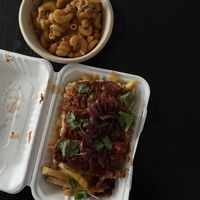 hamburger helper mac n cheese + loaded fries  at MARIA in Berlin