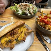 Philly Cheese Steak und Caesar Salad  at MARIA in Berlin