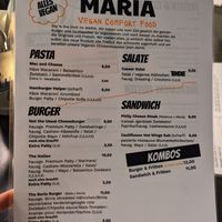 Menu at MARIA in Berlin