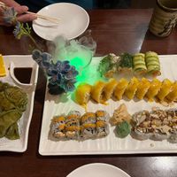 Yasai Dumplings, Pickle pickle roll, Mango Heaven, Buddha roll, Garlic roll   at Sushiko in Jacksonville
