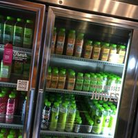 Refrigerator with juices. at Juice Press - Upper East Side in New York City
