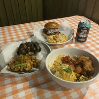 Brussels, tots, Jack fruit BBQ at Dharma Southern Chick'n in Orlando