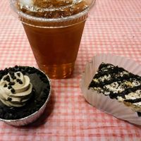 Spiced tea, Chocolate Tart💝 & rice Krispy treat at Dharma Southern Chick'n in Orlando