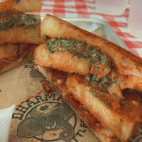 florida fried green tomatoes ! at Dharma Southern Chick'n in Orlando