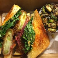 MY BELOVED FRIED GREEN TOMATO SANDWICH!! at Dharma Southern Chick'n in Orlando