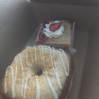 Pumpkin Cheesecake Donut, and Strawberry Cheesecake Bar at Dharma Southern Chick'n in Orlando