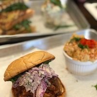 The Orange Bird sandwich with Mac-n-cheese  at Dharma Southern Chick'n in Orlando