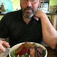 delicious hail kale salad with tempeh at Dharma Southern Chick'n in Orlando