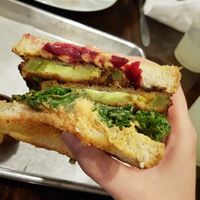 Fried tomato sandwich at Dharma Southern Chick'n in Orlando