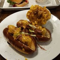 Chilli dogs and mac n cheese at Dharma Southern Chick'n in Orlando