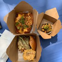 Brew burger and hill billy chili dogs at Dharma Southern Chick'n in Orlando