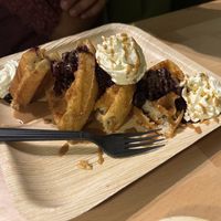 Vegan waffles   at Green Cup Cafe in Fort Myers