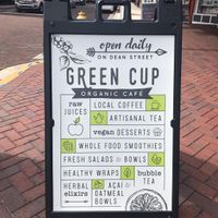 Placard  at Green Cup Cafe in Fort Myers