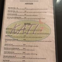 Vegan menu at Kati Thai Cuisine in Gadsden