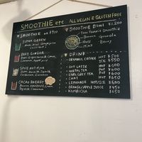 menu  at Smoothie etc. in Kyoto