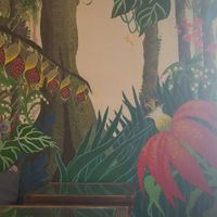 mural in cafe at Smoothie etc. in Kyoto