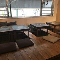 Loved the traditional style seating  at Smoothie etc. in Kyoto