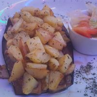 Main course: eggplant with potatoes at Centrifuge in Maastricht