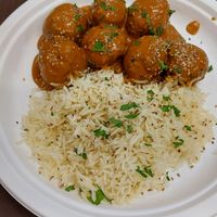 Seaweed balls with rice. at kVegan in Tenerife
