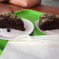 Chocolate-Caramel fudge cake - delicious!!  at kVegan in Tenerife