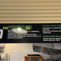 menu at kVegan in Tenerife