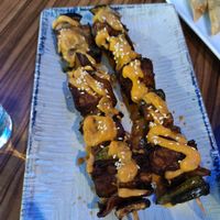Tempeh skewers at kVegan in Tenerife