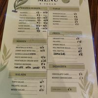 The menu at kVegan in Tenerife