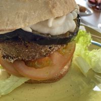 Seaweed burger  at kVegan in Tenerife