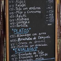 Menu board with items and prices 2nd February 2026  at kVegan in Tenerife