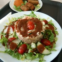 quinoa salad, croquettes at kVegan in Tenerife