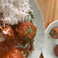 Meatballs and ricee  at kVegan in Tenerife
