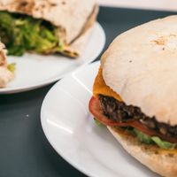 Burger and wrap - delicious! at kVegan in Tenerife