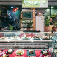 K-Vegan desk and kitchen at kVegan in Tenerife