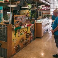 K-Vegan is kind of hidden in the back of the food stalls on the right side. at kVegan in Tenerife