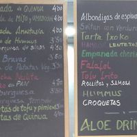 Menu and price list as of February 2014 at kVegan in Tenerife