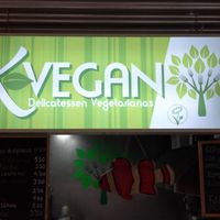 shop sign, shop located at back of food hall may be tricky to find fist time at kVegan in Tenerife