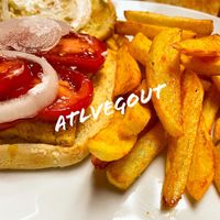 Tofu burger   at Blind Lemon's in San Marcos La Laguna