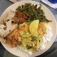 Vegan options that day at Arati Vilas Banana Leaf Restaurant in Penang