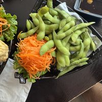 Edamame and shredded carrots - Vegan  at Hokkaido Sushi in Ottawa