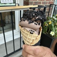 My mom got vegan chocolate soft serve and the chocolate sprinkles were the best ever!   Made with fair trade cacao.. nothing artificial about it!  at Chill Ice Cream Shop in Rochester