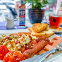 Vegan Full English Breakfast with HP Sauce  at Bookworm's Coffee in Ho Chi Minh City