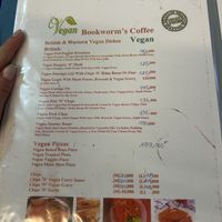 Menu  at Bookworm's Coffee in Ho Chi Minh City