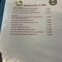 Menu  at Bookworm's Coffee in Ho Chi Minh City